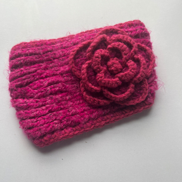 Women's Vibrant Pink Knitted Winter Headband One Size - Picture 2 of 5